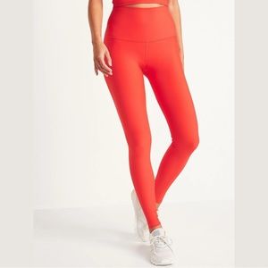 Old Navy Neon Coral High Waisted Leggings | Medium